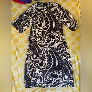 Women’s Black and White Satin Coverup Dress